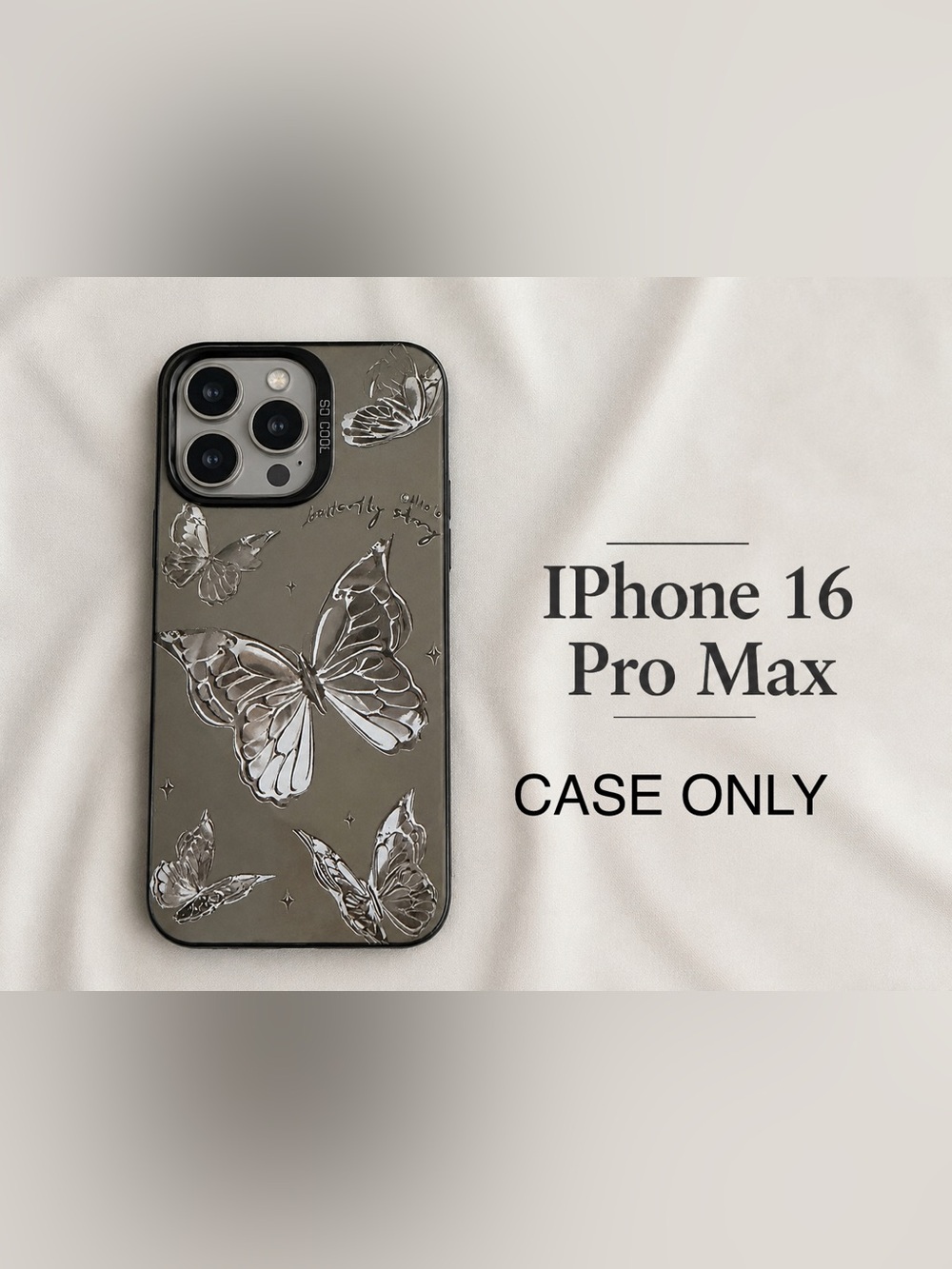 Butterfly iPhone 16 Pro Max Case – Gold tone